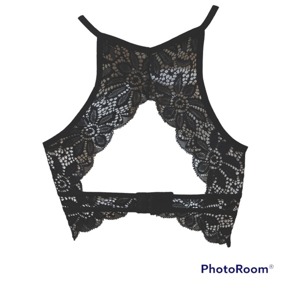 High neck halter lace bralette - Picture 2 of 3